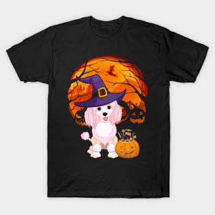 Poodle pumpkin witch T-Shirt